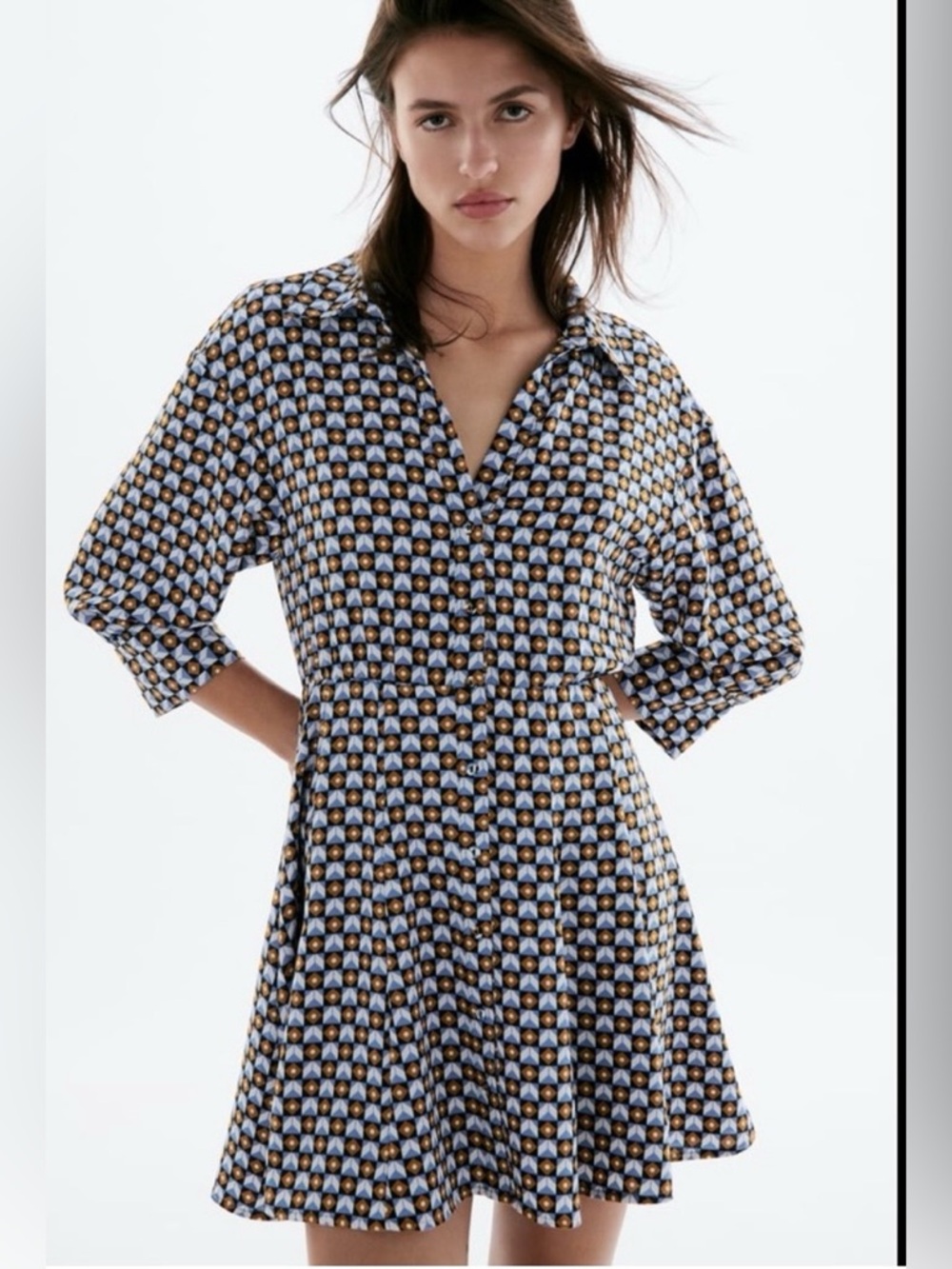 NWT Zara GEOMETRIC PRINT SHIRT
DRESS